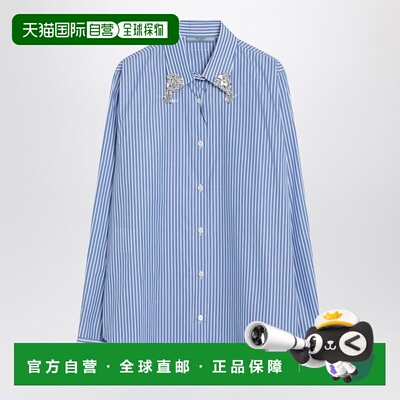香港直邮PRADA 女士衬衫 P471HROOO155UF0013 SS2025 浅蓝色