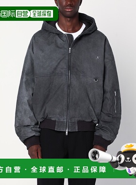 1h可退 香港直邮Represent 男士 黑色褪色设计连帽夹克 MLM100127