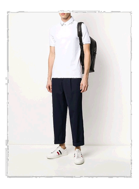 1h可退 香港直发EMPORIO ARMANI阿玛尼男士白色徽标polo衫3H1FL91