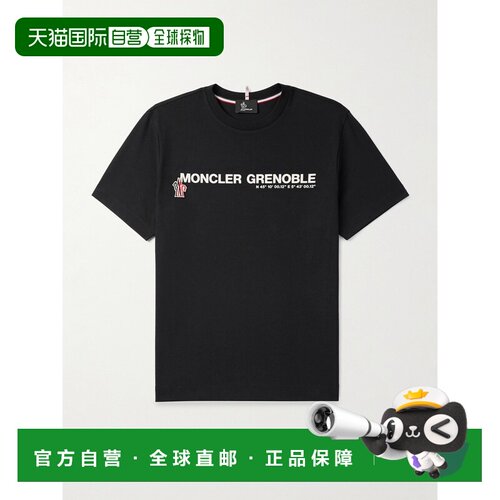 1h可退 香港直邮moncler 盟可睐 女士 CLOTHING 黑色棉质T恤T恤 8