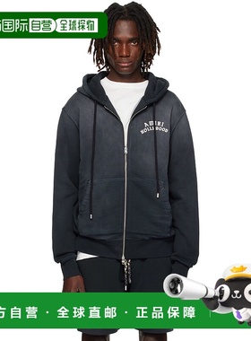 1h可退 香港直邮AMIRI 男士 黑色 Hollywood Zip 连帽衫 AMJYHD11