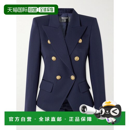 1h可退 Balmain 巴尔曼 女士 雙排扣夾克 GF1SI505WB08夹夹克
