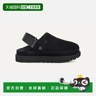 自营欧洲直邮UGG Goldenstar女士黑色厚底木屐半拖鞋女鞋拖鞋