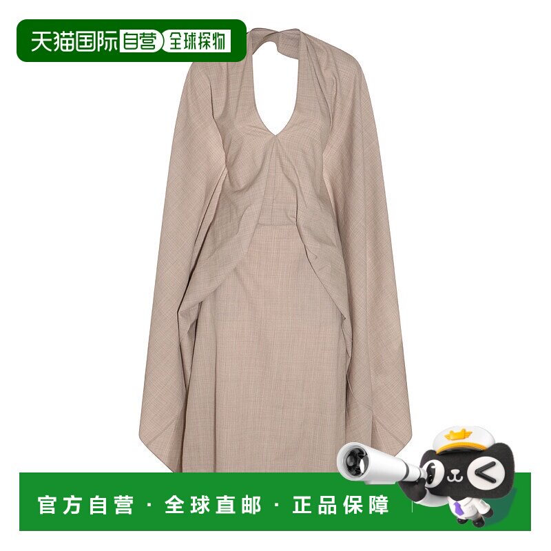 1h可退 香港直邮Fendi 芬迪 女士 中长垂坠羊毛连衣裙 FDC814AM3P