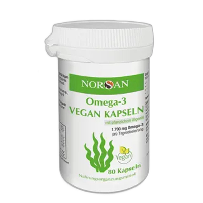 德国药房Norsan海藻油1700mgOmega3软化心脑血管胶囊80粒
