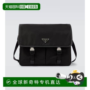 香港直邮Prada 男士 1h可退 普拉达 皮革饰边邮差包 Nylon