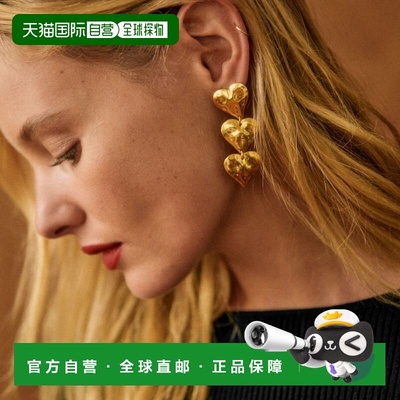 自营欧洲直邮Sezane 女士金色黄铜耳坠耳环耳饰配饰新款