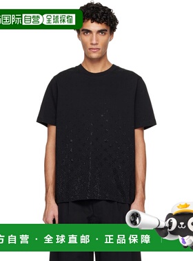 1h可退 香港直邮Casablanca 男士 黑色 Crystal Monogram Logo T