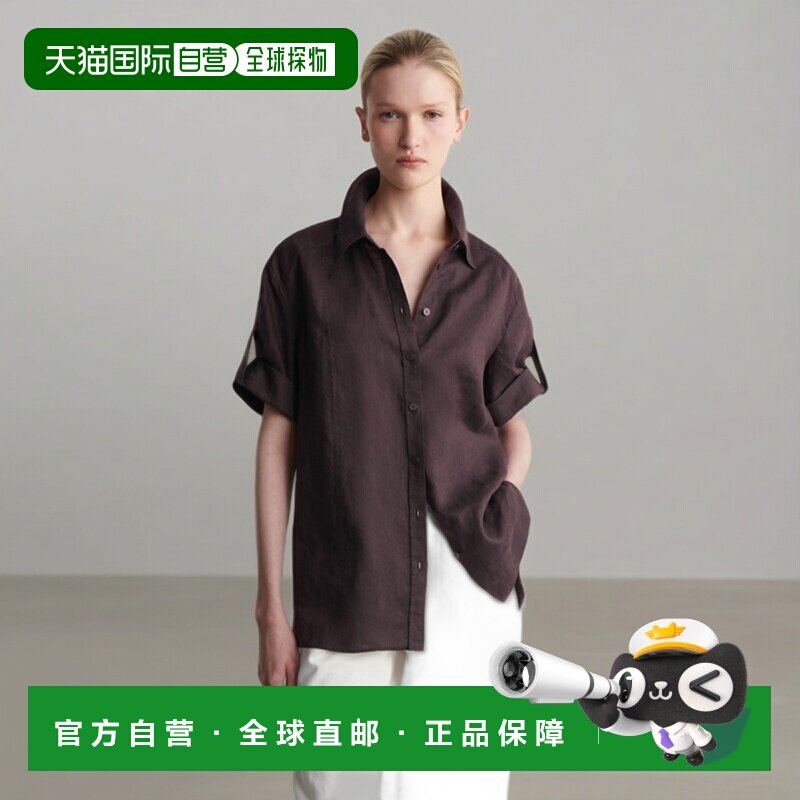 自营欧洲直邮COS 女士红色亚麻七分袖短袖背心衬衫图片