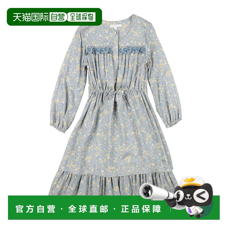 1h可退 香港直邮Chloe 蔻依 女童 连衣裙童装 blue蓝色 舒适时尚