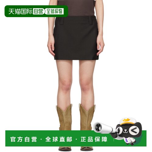 香港直邮versace 范思哲 女士 棕色 Lightweight Wool 短裙 10241