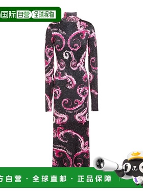 1h可退 香港直邮versace 范思哲 女士 长款连衣裙 black黑色 舒适