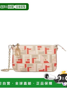 香港直邮Fendi 多色 FF 面料链条手提包 8BS073AV1Y斜挎包单肩包