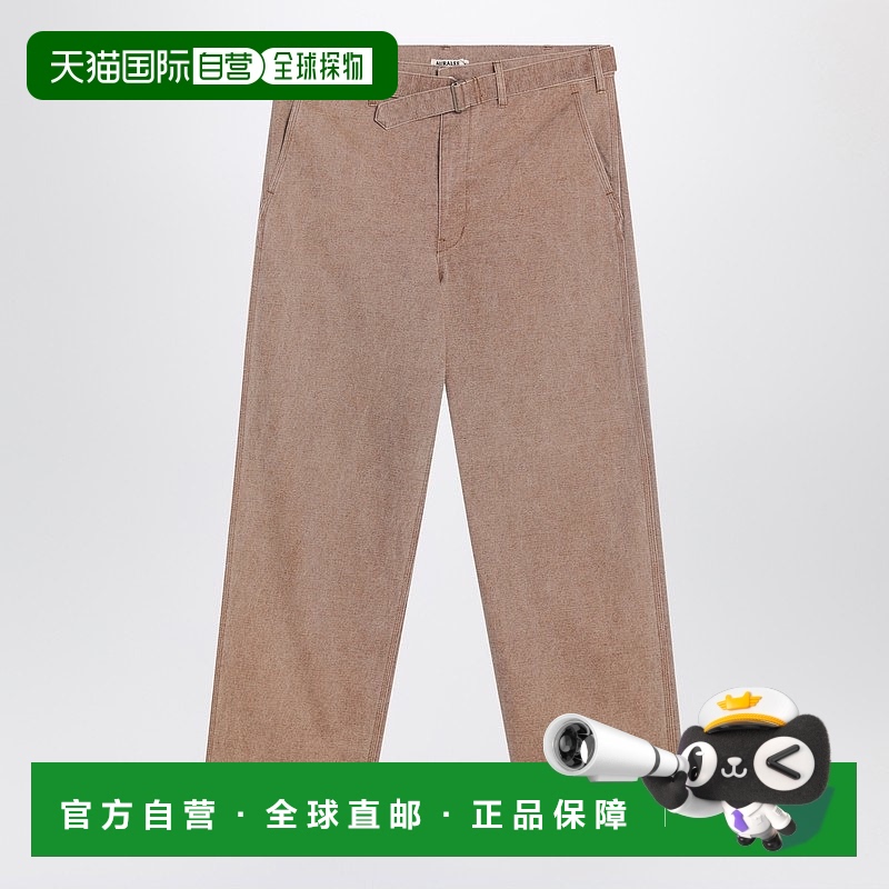1h可退 香港直邮AURALEE 男士 浅棕棉质裤子 A24AP03HGCOLB