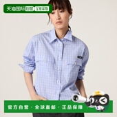 MIU 潮流时尚 缪缪 欧洲直邮MIU 24上新 格子衬衫 休闲百搭 高级感