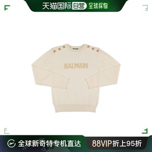 巴尔曼 香港直邮Balmain 女童 Logo棉&粘胶纤维针织毛衣童装