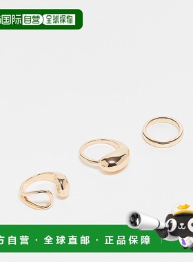 1h可退 香港直邮ASOS 女士 Curve around 设计简约裹式色调戒指()