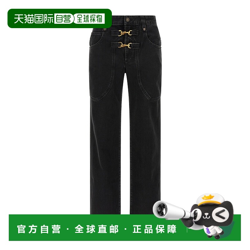 香港直邮Isabel Marant 腰带环牛仔长裤牛仔裤 PA0425FDC3H03I