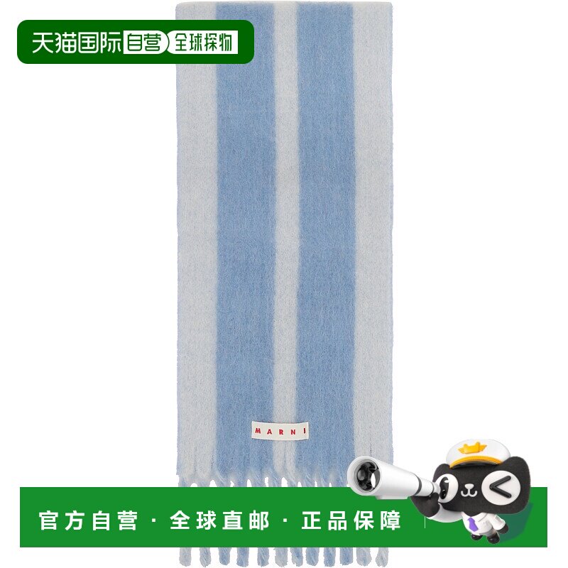 香港直邮Marni 玛尼 女士 蓝色 Striped Alpaca 围巾 SCMC0138Y0U
