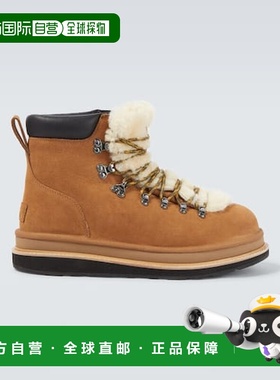 1h可退 香港直邮Sacai 男士 x UGG 绒面革毛羊皮登山靴 brown棕色