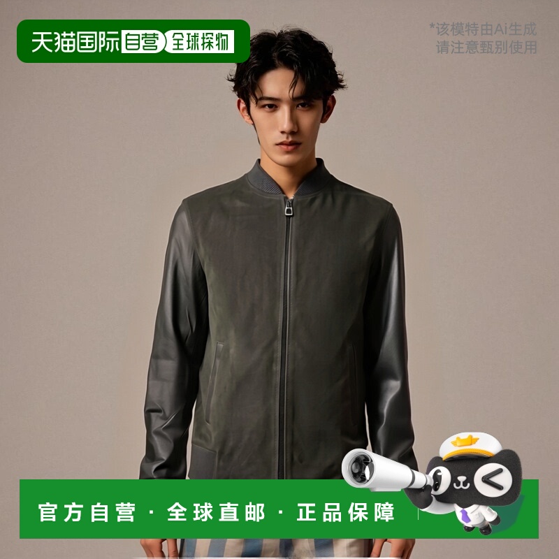 香港直邮Emporio Armani 徽标皮夹克 BNB27KU