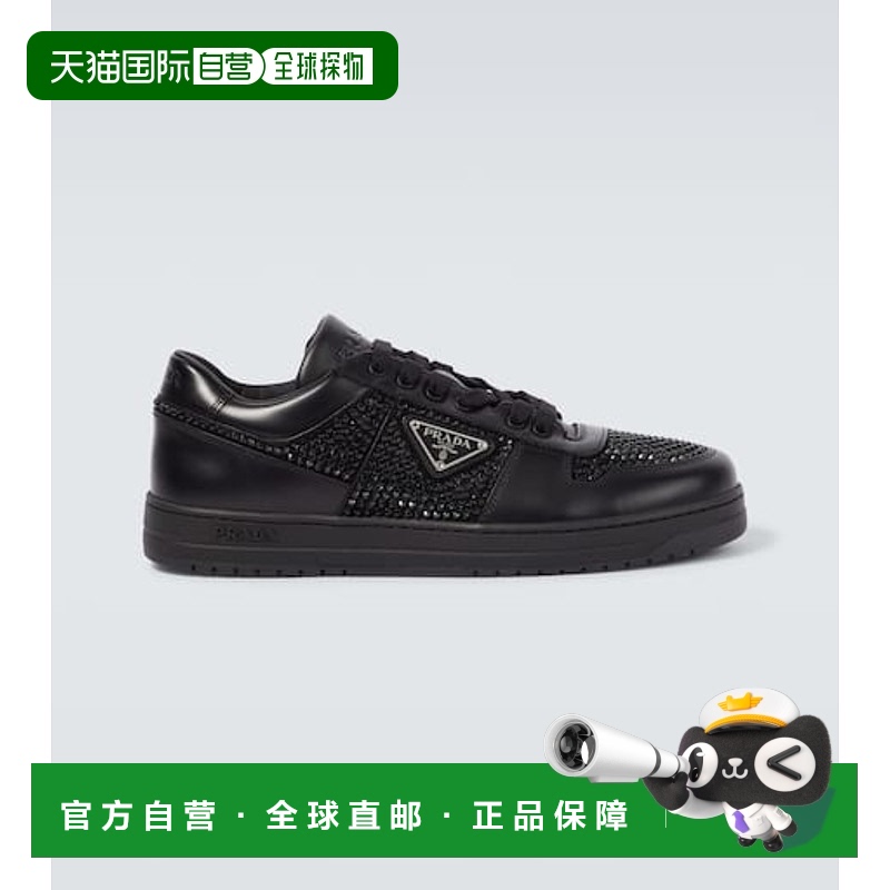 1h可退 香港直邮Prada 普拉达 男士 Downtown 水晶装饰皮质运动鞋