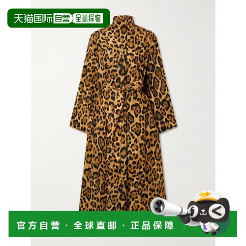 alaia 女士 束带豹纹塔夫绸风衣 AA9M1179W172C大【付后1h可退】