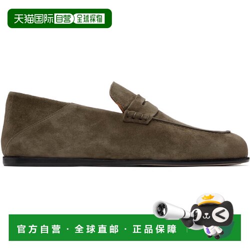 香港直邮BOSS 波士 男士 卡其色 BECKHAM 联名 Suede Penny 乐福