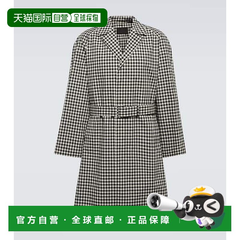 香港直邮Prada 普拉达 男士 格纹棉质风衣 white白色 舒适时尚