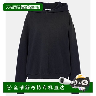 香港直邮Acne 艾克妮 1h可退 Studios 女士 徽标棉混纺针织连帽衫