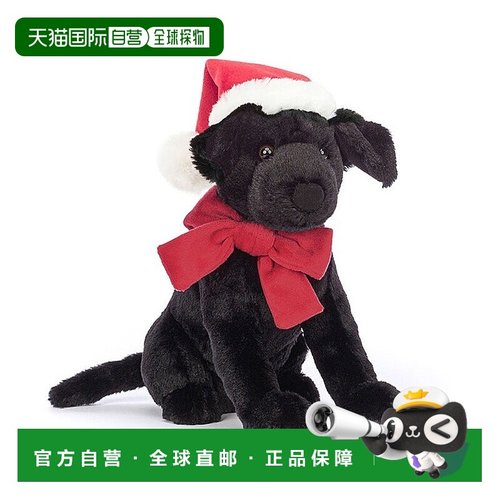 欧洲直邮Jellycat 黑色涤纶冬季保暖皮帕黑色拉布拉多犬玩偶
