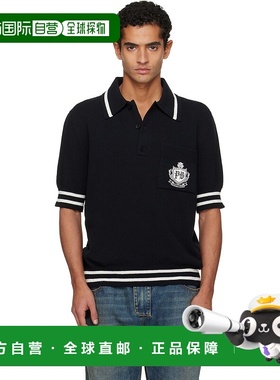 香港直邮Balmain 巴尔曼 男士 黑色 College Emblem Embroidery K