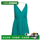 香港直邮valentino 华伦天奴 女士 1h可退 真丝连衣裙 green绿色