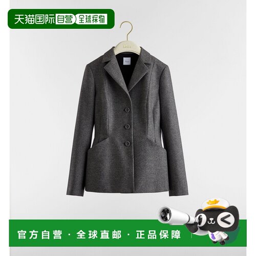 自营欧洲直邮Dior迪奥 Bar女士灰色羊毛/羊绒外套【付后1h可退】