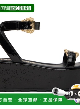 1h可退 香港直邮versace 范思哲 女士 黑色 Mallory 凉鞋 E74VA3S