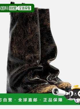 香港直邮The Attico 女士 Robin 皮质及膝靴子 black黑色 舒适时