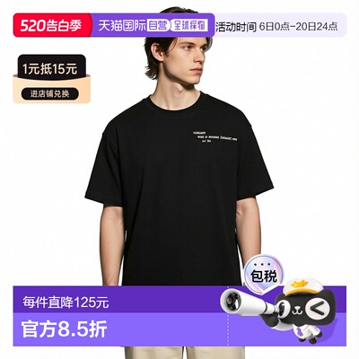 自营欧洲直邮Carhartt WIP Punched男士黑色棉透气短袖T恤