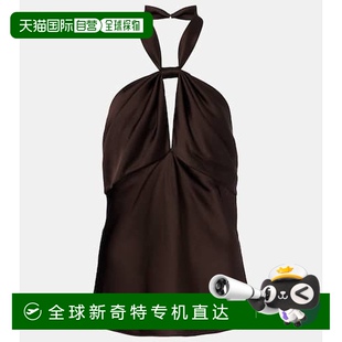 香港直邮Tom 汤姆 1h可退 Ford 剪口挂脖缎面上衣 福特 女士
