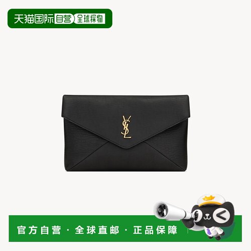 自营欧洲直邮YSL圣罗兰 CASSANDRE系列女士黑色羔羊皮磁吸扣大号