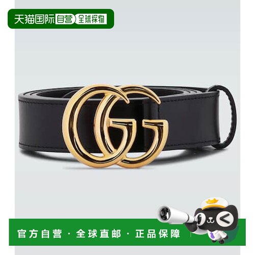 1h可退 香港直邮Gucci 古驰 男士 GG Marmont 皮带腰带 black黑色