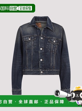 香港直邮Balenciaga 巴黎世家 女士 露肩深蓝夹克 838699TSW72