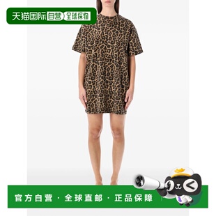 1h可退 香港直邮ANINE BING 女士 BETH 迷你黑色棕色豹纹连衣裙 A