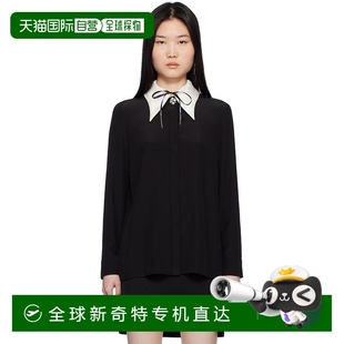 Collar 黑色 Contrast Crêpe Silk 范思哲 香港直邮Versace 女士