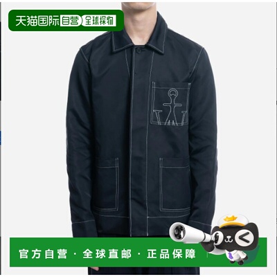 1h可退 香港直邮J.W. Anderson 男士 锚图案直筒打蜡夹克 JK0300P