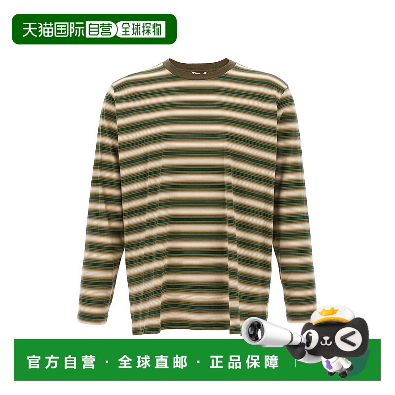 香港直邮AURALEE 男士 条纹T恤 A25AP01GJFADEBROWNSTRIPE