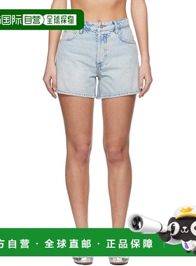 1h可退 香港直邮ANINE BING 女士 蓝色 Dalton 牛仔短裤 A050355W