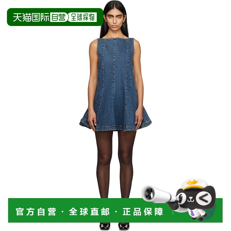 1h可退 香港直邮KHAITE 女士 蓝色 Mags 牛仔连衣裙 1156908拼接
