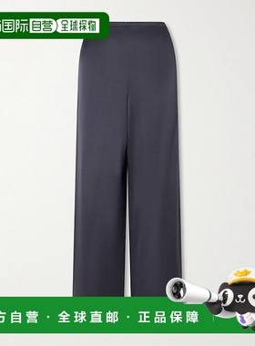 1h可退 香港直邮Staud 女士 Stroll 真丝混纺缎面阔腿裤 R26R4119