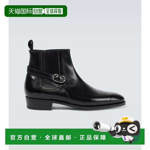 1h可退 香港直邮John Lobb 男士 Masons 皮质切尔西靴 black黑色