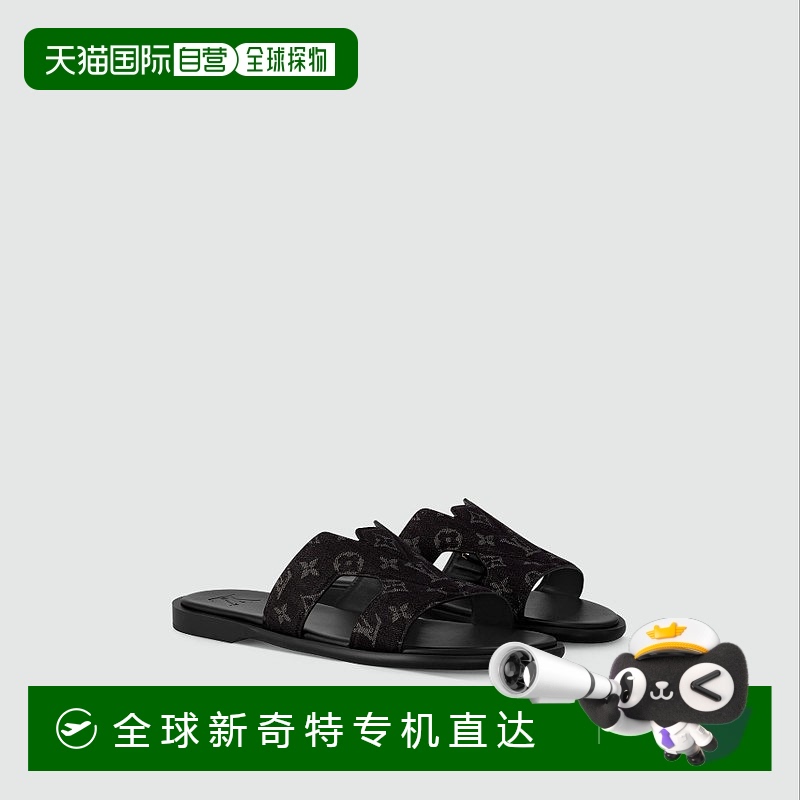 1h可退 欧洲直邮LV/路易威登 男士黑色牛仔布凉拖休闲时尚高级感